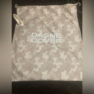 DAGNE DOVER oversized tan Cammo print drawstring dust bag LNWOT